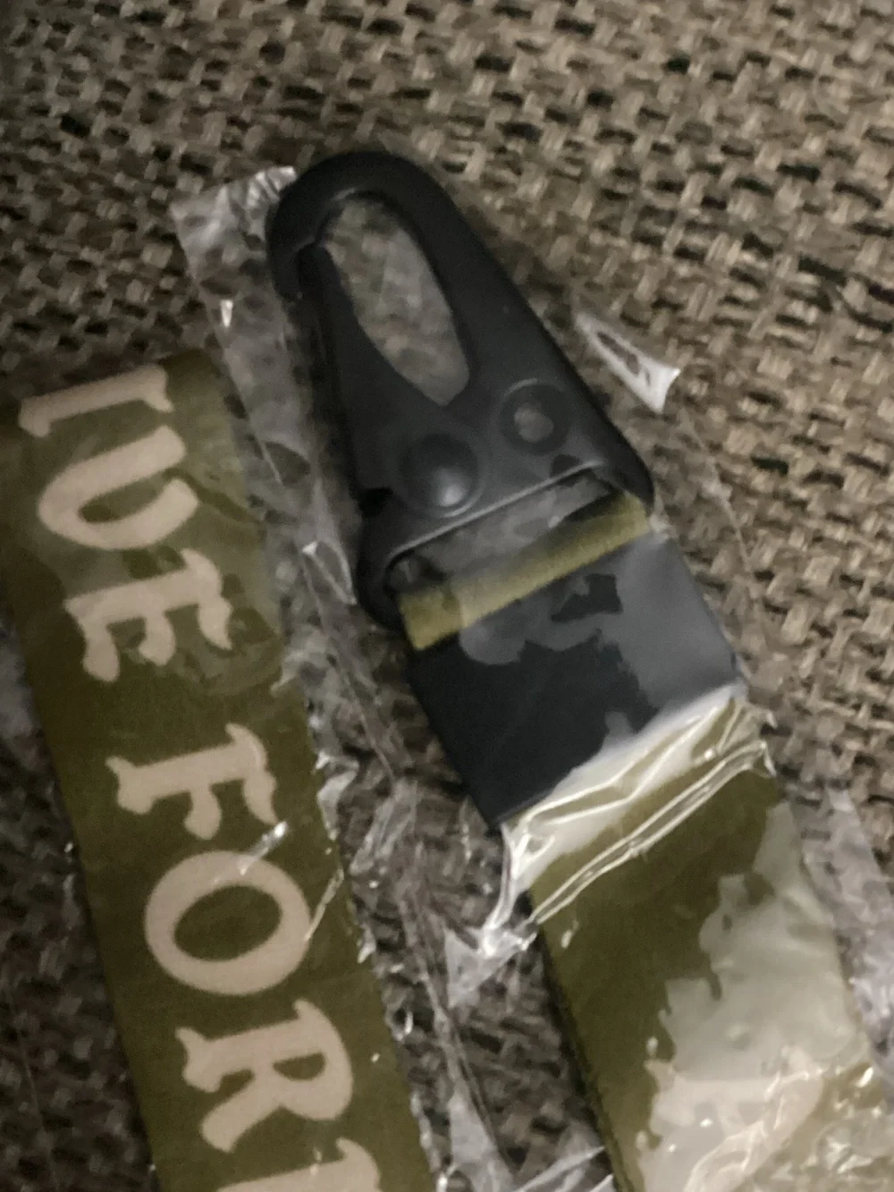 Olive Green Printed Key Lanyard with Bold White Text
